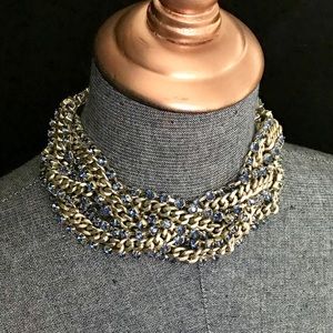 Banana Republic braid chain & rhinestone necklace